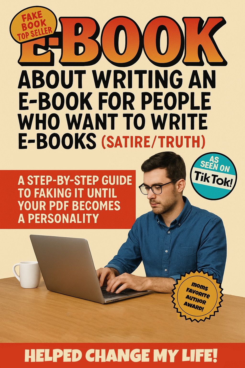 E-Book About Writing an E-Book Cover - Satirical guide to ebook hustle culture